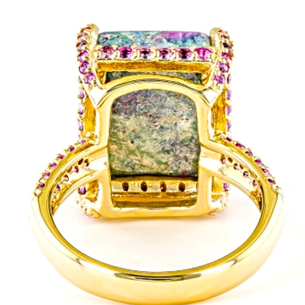 Ruby Fuchsite & 46 Pink Sapphire Ring - image 6